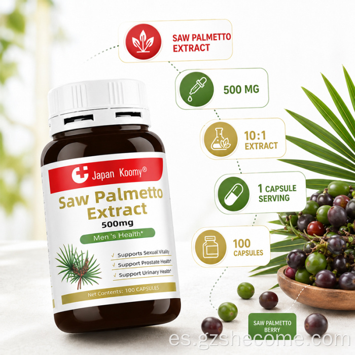 Shecome Saw Palmetto Cápsulas Próstata Salud Urinaria